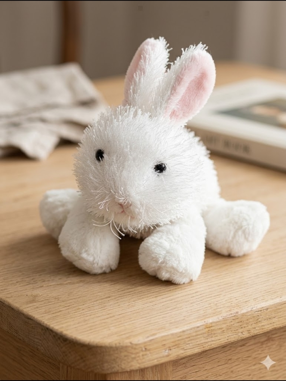 GANZ White and Pink Plush Bunny Stuffed Animal
